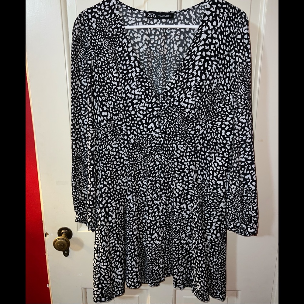 Black and White Leopard Zara Dress